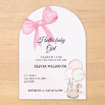 Elegante rosa Schleife Baby Girl Shower 