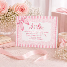Elegante rosa Schleife Baby Shower Bücher für Baby