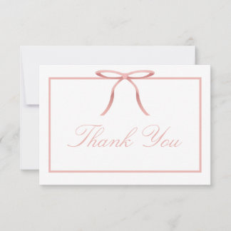 Elegante rosa Schleife Baby Shower Dankeskarten Dankeskarte