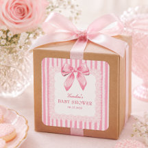 Elegante rosa Schleife Baby Shower