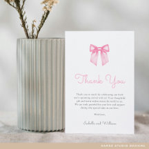 Elegante rosa Schleife Babyparty
