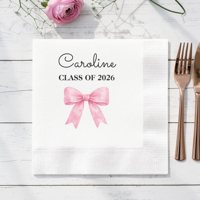 Elegante rosa Schleife benutzerdefinierter Absolve Serviette (Von Creator hochgeladen)