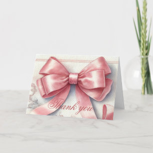 Elegante rosa Schleife Coquette Baby Shower Danke