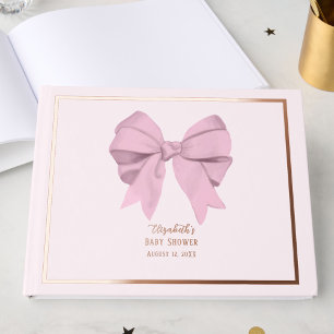 Elegante rosa Schleife Es ist ein Mädchen Baby Sho Gästebuch