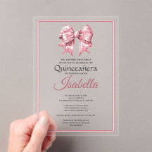 Elegante rosa Schleife Quinceanera 15. Geburtstag