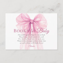 Elegante rosa Schleifen-Bücher-für-Baby-Anfragekar