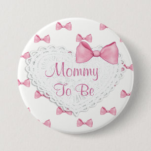 Elegante rosa Schleifen werdende Mutter Baby Showe Button