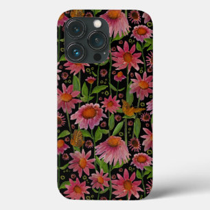 Elegante rosa schwarze Glühwürmchen Schmetterlinge Case-Mate iPhone Hülle