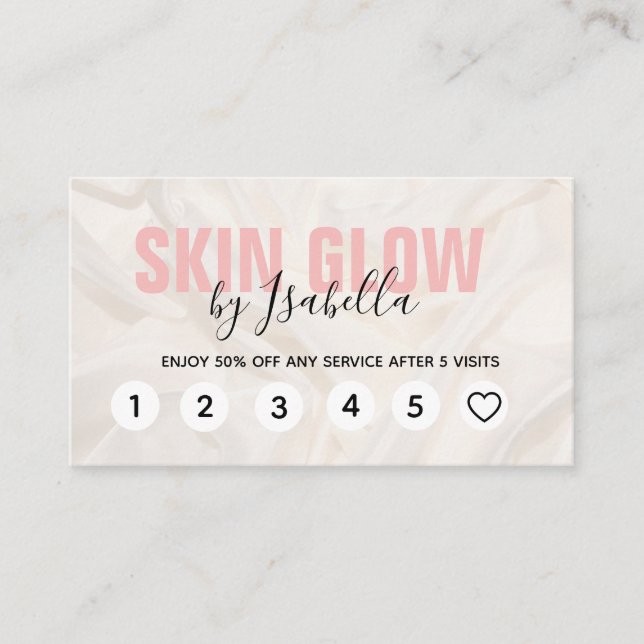 Elegante Rosa Seidenlippe Treueppenkarten Visitenkarte (Vorderseite)