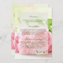 Elegante Rosa Sommer-Rose Hochzeiten Anfahrt Einladung