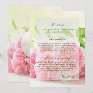 Elegante Rosa Sommer-Rose Hochzeiten Anfahrt Einladung