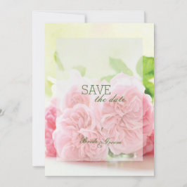 Elegante rosa Sommerhochzeit Rose retten Datum Save The Date