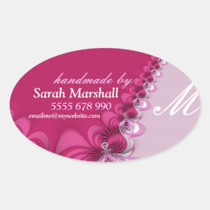 Elegante rosa Spitze handmade von Label Aufkleber