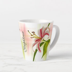Elegante rosa Stargazer Lily Floral Fotografie Milchtasse