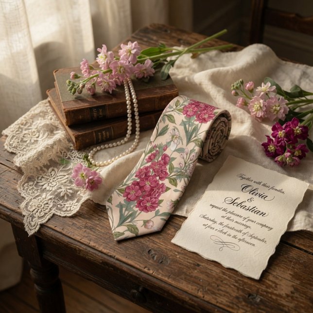 Elegante rosa Stockblume Krawatte (Von Creator hochgeladen)