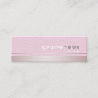 Elegante rosa Streifen Beruflich getexturiert Mini Visitenkarte
