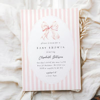 Elegante rosa Streifen Bogen Baby Shower
