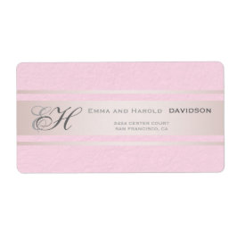 Elegante rosa Streifen rosa Texturierte Monogramm