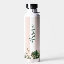 Elegante rosa Streifen tropische Brautjungfrau Trinkflasche