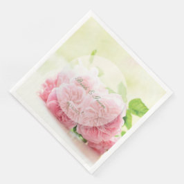 Elegante Rosa Summer Rose Wedding Serviette