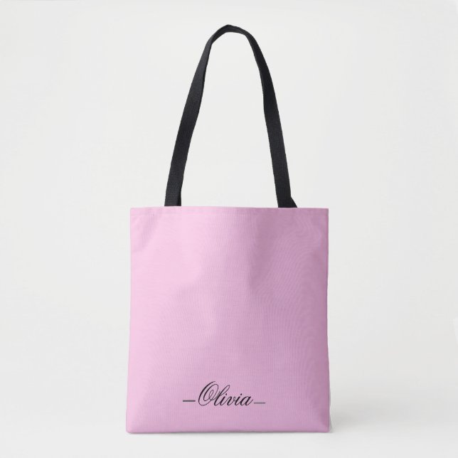 Elegante rosa Tasche mit Ihrem Namen (Vorderseite)
