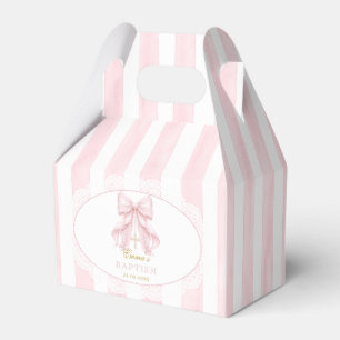 Elegante rosa Taufschleife Geschenkschachtel