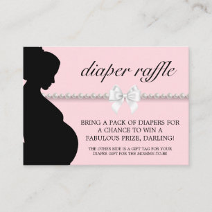 Elegante Rosa Tiffany Windel Raffle Baby Dusche Begleitkarte