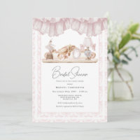 Elegante rosa Toile Vintage Whimsical-Brautbad