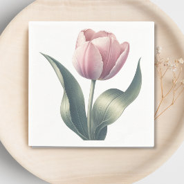 Elegante Rosa Tulip Blume Cocktail Serviette