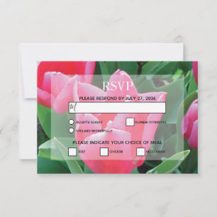 Elegante rosa Tulips Hochzeit RSVP Cards Karte