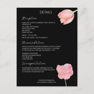 Elegante rosa Tulpe - minimalistische moderne Hoch Begleitkarte