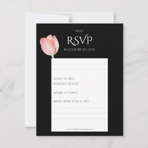 Elegante rosa Tulpe - minimalistische moderne Hoch RSVP Karte