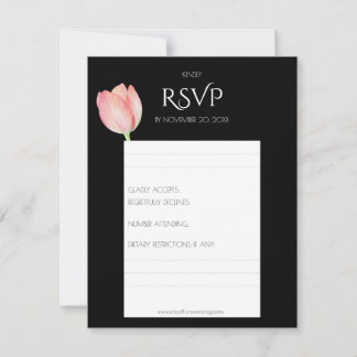 Elegante rosa Tulpe - minimalistische moderne Hoch RSVP Karte