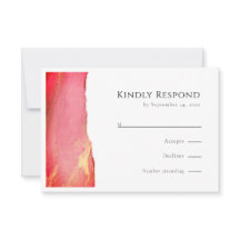 Elegante rosa UAWG Wedding Response Card