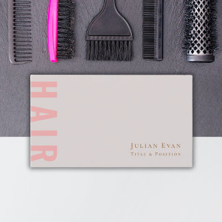 Elegante rosa und beige Haar Stylist Business Card Visitenkarte
