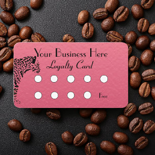 Elegante Rosa und Black Jaguar Business Loyalität Treuekarte