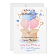 Elegante rosa und blaue Ballons Geschlechtsenthüll