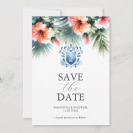 Elegante Rosa und blaue Blüte speichern die Datums Save The Date