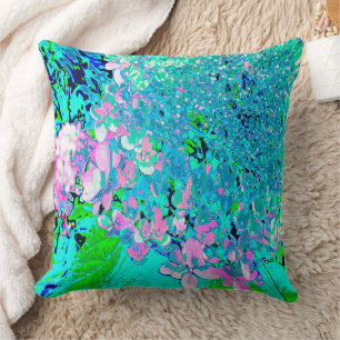 Elegante rosa und blaue Limelight-Hortensie Kissen