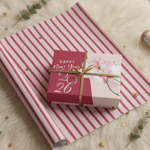 Elegante rosa und bordeauxrote diagonale Streifen Geschenkpapier