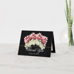 Elegante rosa und cremefarbene Orchideen-Girlanden Dankeskarte