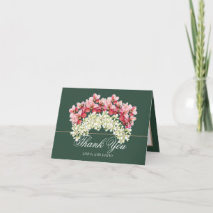 Elegante rosa und cremefarbene Orchideen-Girlanden Dankeskarte