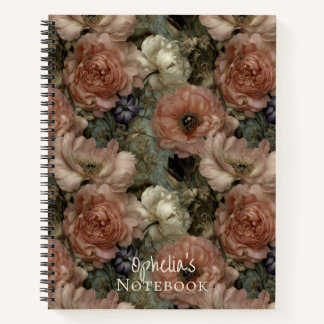 Elegante rosa und cremefarbene personalisierte Blu Notizbuch