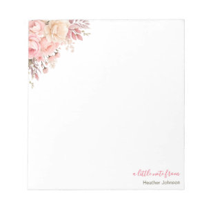 Elegante rosa und elfenbeinfarbene Rose benutzerde Notizblock