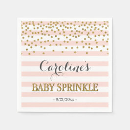 Elegante Rosa und Gold Confetti Baby Girl Sprinkle Serviette