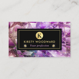 Elegante Rosa und Gold Midnight Crystal Galaxy Visitenkarte