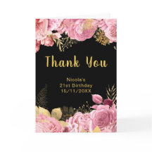 Elegante rosa und goldene Blumen Geburtstagsfeier