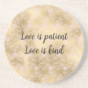 Elegante rosa und goldene Blumen-Spitze Getränkeuntersetzer