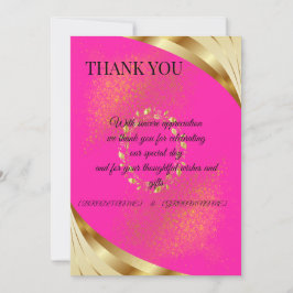 Elegante rosa und goldene Dankeskarten Dankeskarte