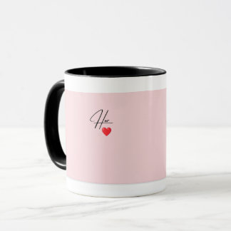 Elegante rosa und goldene Herz-Linien-Koordinaten- Tasse